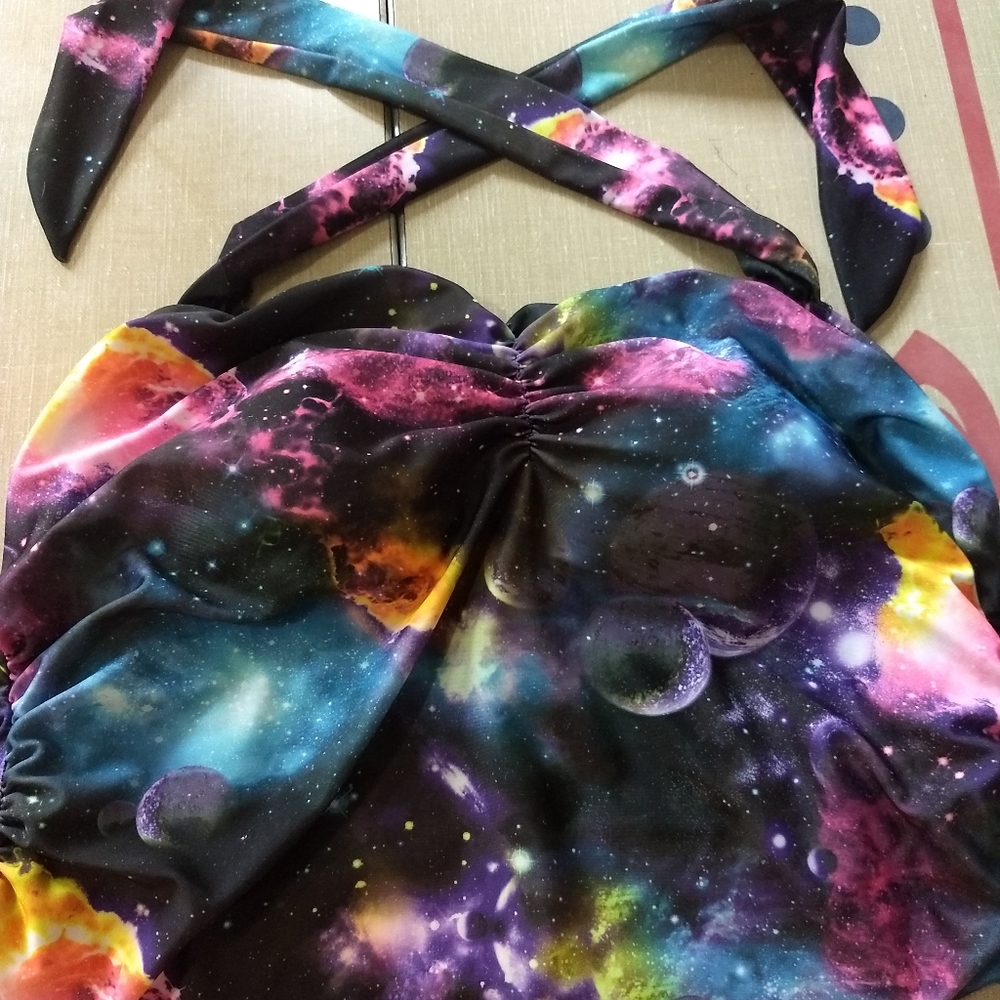 Modcloth Galaxy Bathing Suit, plus size